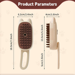 Innovative 3 In 1 Pet Steam Brush Shedding Massage And Grooming In One Perfect For Dogs And Cats Short And Long Hair Static Flying Hair Remover And Water Sprayer