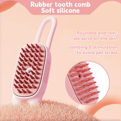 Innovative 3 In 1 Pet Steam Brush Shedding Massage And Grooming In One Perfect For Dogs And Cats Short And Long Hair Static Flying Hair Remover And Water Sprayer