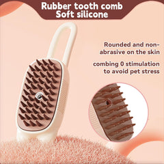 Innovative 3 In 1 Pet Steam Brush Shedding Massage And Grooming In One Perfect For Dogs And Cats Short And Long Hair Static Flying Hair Remover And Water Sprayer