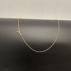 Initial Necklaces For Women, Dainty Gold Letter Necklace 14k Gold Plated Sideways Initial Necklace Cute Name Simple Choker Necklaces For Women Trendy Jewellery Gifts