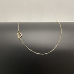 Initial Necklaces For Women, Dainty Gold Letter Necklace 14k Gold Plated Sideways Initial Necklace Cute Name Simple Choker Necklaces For Women Trendy Jewellery Gifts