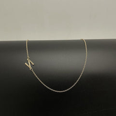 Initial Necklaces For Women, Dainty Gold Letter Necklace 14k Gold Plated Sideways Initial Necklace Cute Name Simple Choker Necklaces For Women Trendy Jewellery Gifts