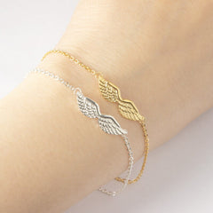 Gold Angel Wing Charm Bracelet Bracelet Women