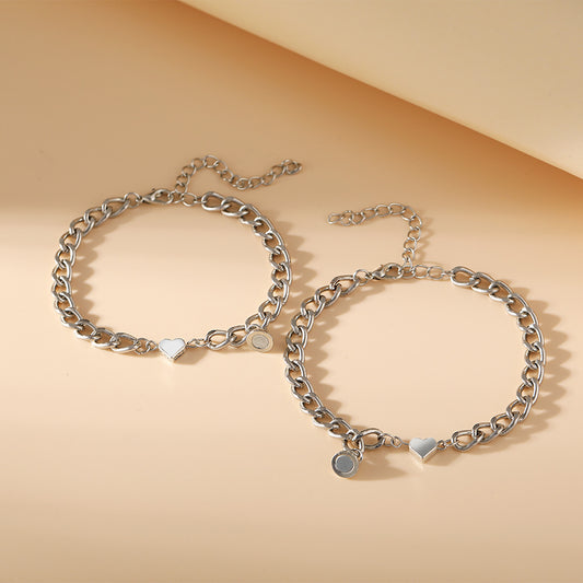 Couple Alloy Magnet Suction Couple Bracelet