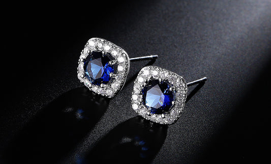 Set Square Necklace Stud Jewellery Set