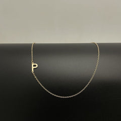 Initial Necklaces For Women, Dainty Gold Letter Necklace 14k Gold Plated Sideways Initial Necklace Cute Name Simple Choker Necklaces For Women Trendy Jewellery Gifts