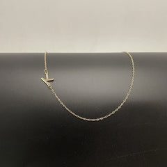 Initial Necklaces For Women, Dainty Gold Letter Necklace 14k Gold Plated Sideways Initial Necklace Cute Name Simple Choker Necklaces For Women Trendy Jewellery Gifts