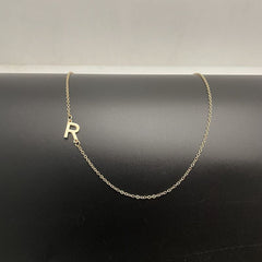 Initial Necklaces For Women, Dainty Gold Letter Necklace 14k Gold Plated Sideways Initial Necklace Cute Name Simple Choker Necklaces For Women Trendy Jewellery Gifts