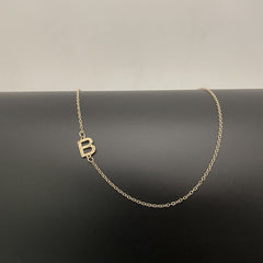 Initial Necklaces For Women, Dainty Gold Letter Necklace 14k Gold Plated Sideways Initial Necklace Cute Name Simple Choker Necklaces For Women Trendy Jewellery Gifts