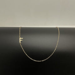 Initial Necklaces For Women, Dainty Gold Letter Necklace 14k Gold Plated Sideways Initial Necklace Cute Name Simple Choker Necklaces For Women Trendy Jewellery Gifts